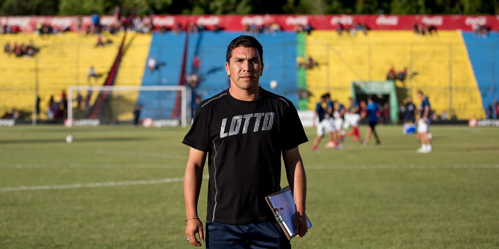 Mexican soccer star Luis Hernandez heads a ball during a training