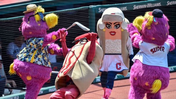 Poses by Cleveland Indians mascot Slider don't quite make ESPN The