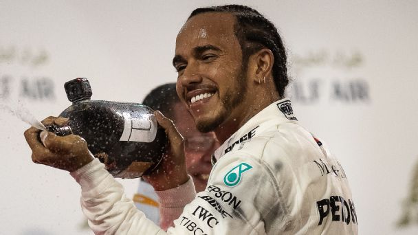 Hamilton's win in Bahrain was the 74th of his career but first this season.