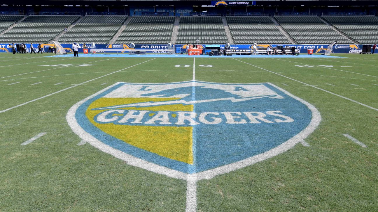 Los Angeles Chargers defensive lineman Morgan Fox (56) against the Denver  Broncos in an NFL football game, Monday, Oct. 17, 2022, in Inglewood,  Calif. Chargers won 19-16. (AP Photo/Jeff Lewis Stock Photo - Alamy