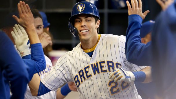 Yelich hits 2 HRs, Brewers draw even in NL Central with Cubs