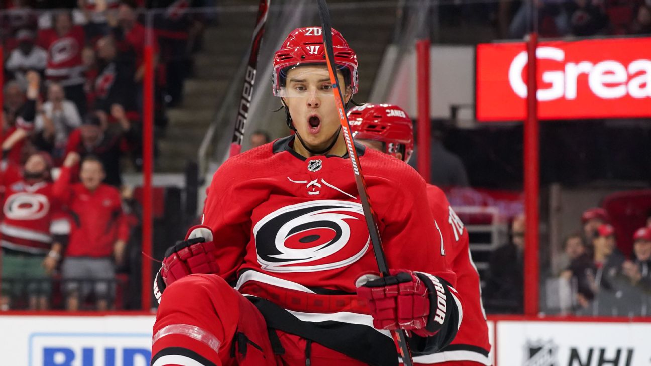 Aho's 1st hat trick helps Hurricanes beat Flyers to end skid