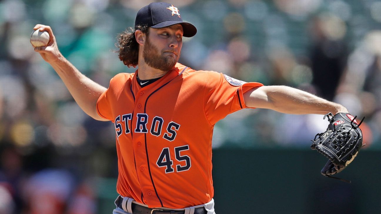 Astros split doubleheader, Gerrit Cole scratched after warm-up