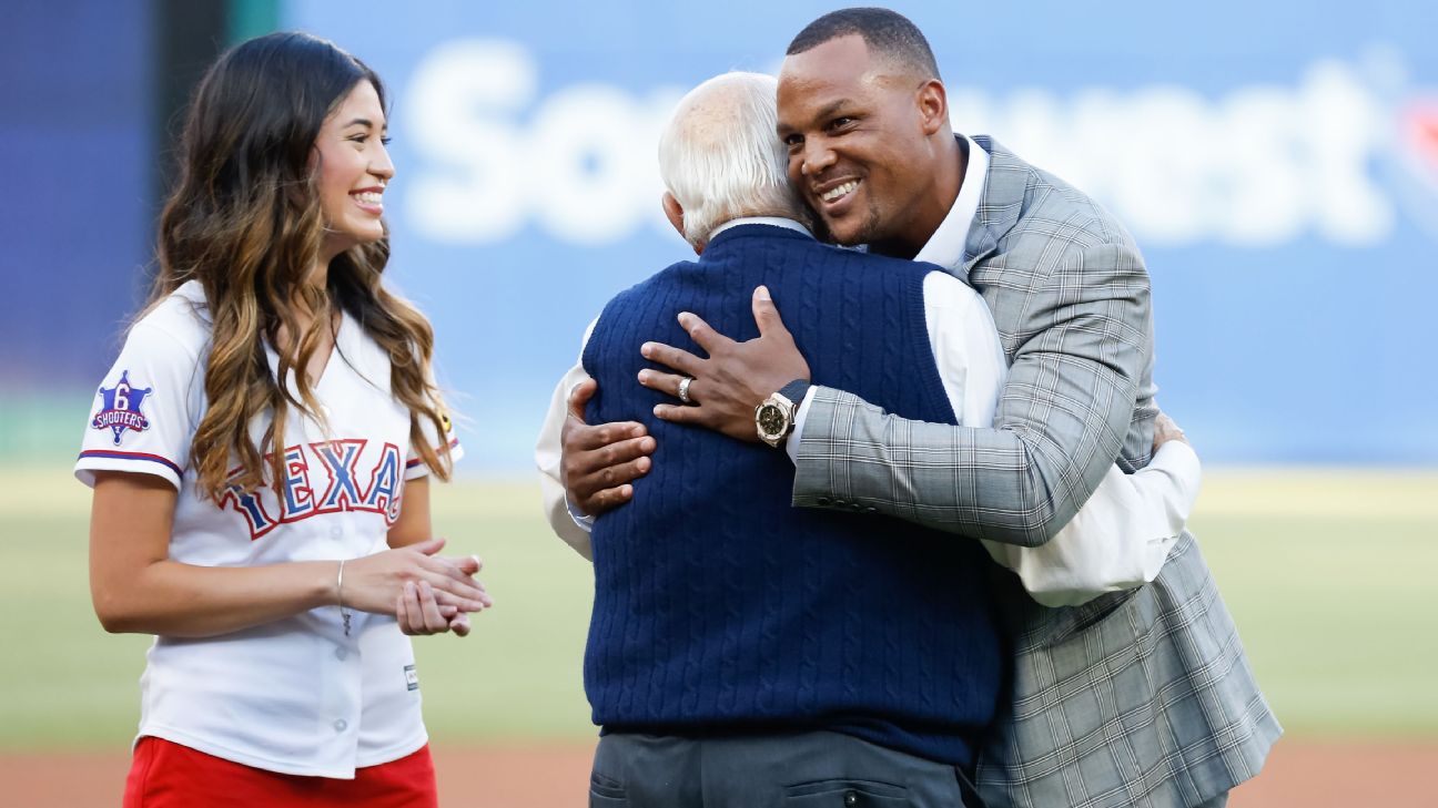 Adrian Beltre's No. 29 jersey being retired by Texas Rangers