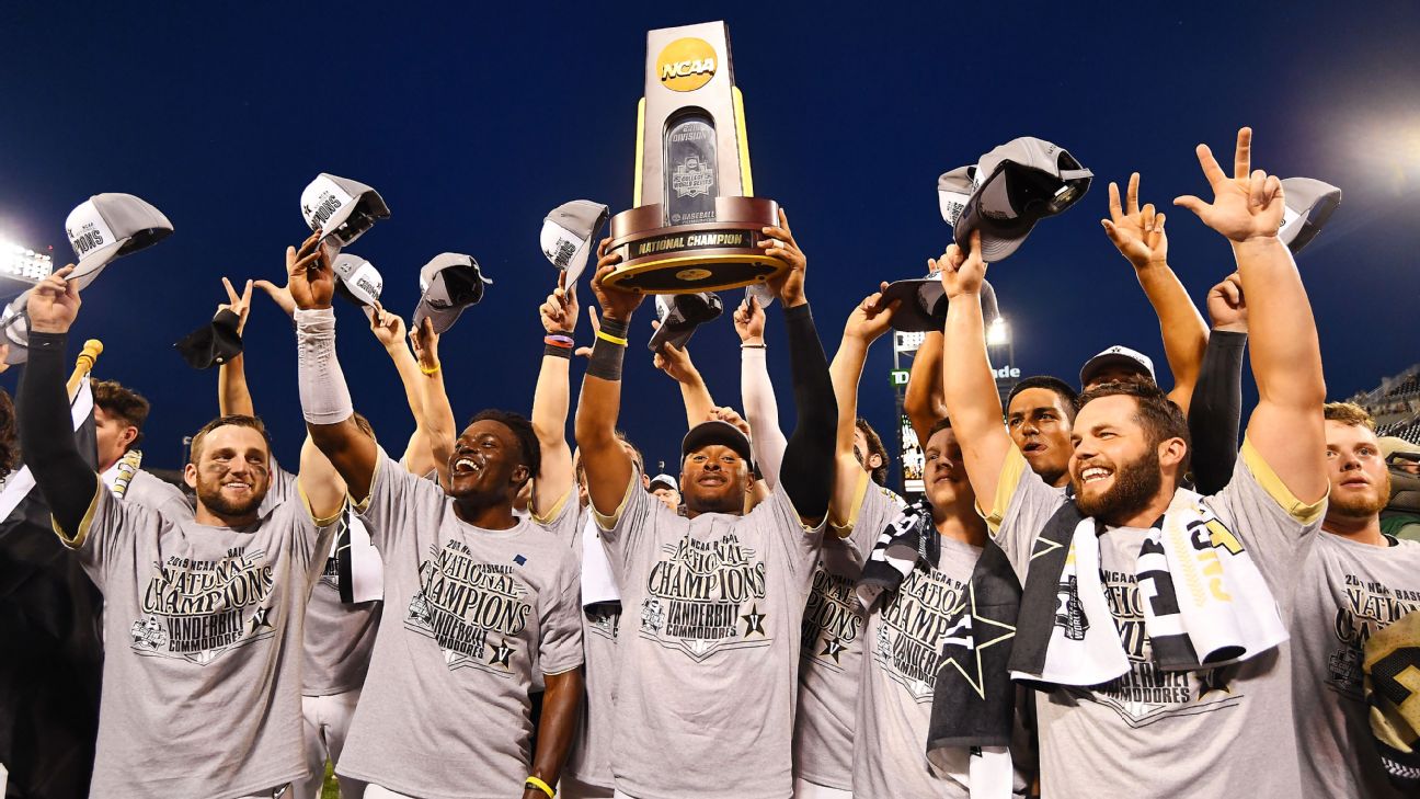 Vanderbilt wins 2019 College World Series title in three games over  Michigan
