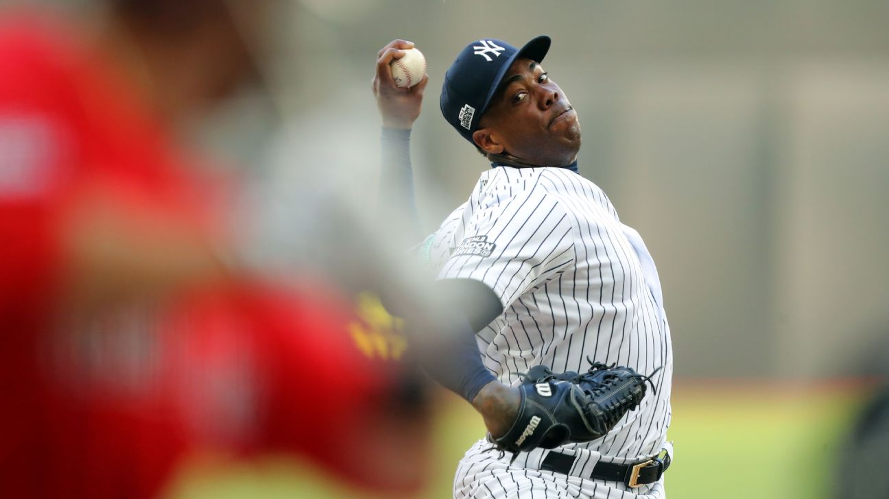 Is New York Yankees closer Aroldis Chapman the greatest left-handed  reliever ever? - Beyond the Box Score