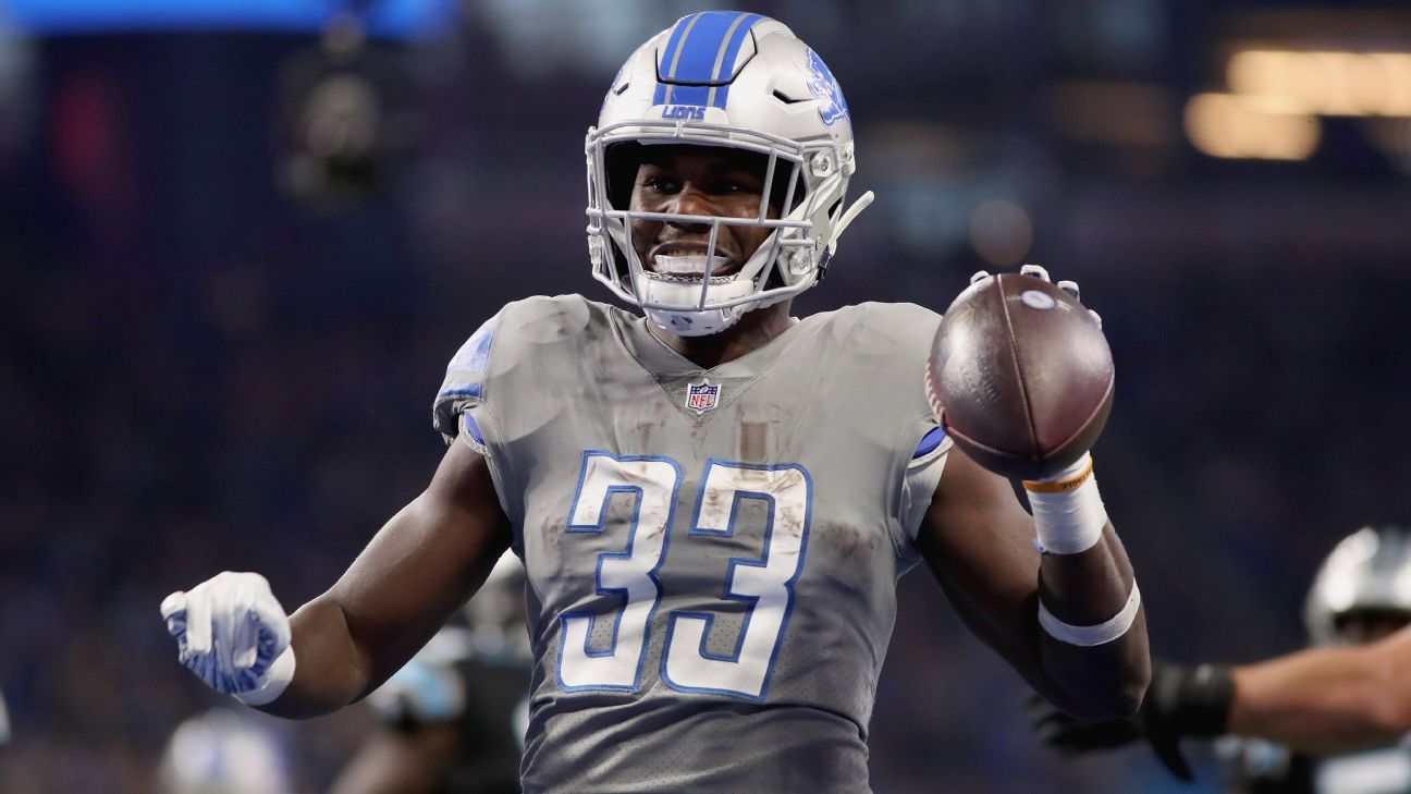 Lions' Kerryon Johnson Placed on IR After Undergoing Surgery on