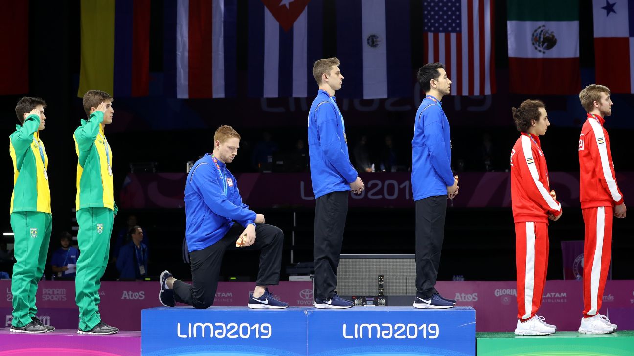 US Athlete Provokes Furor by Sitting During National Anthem