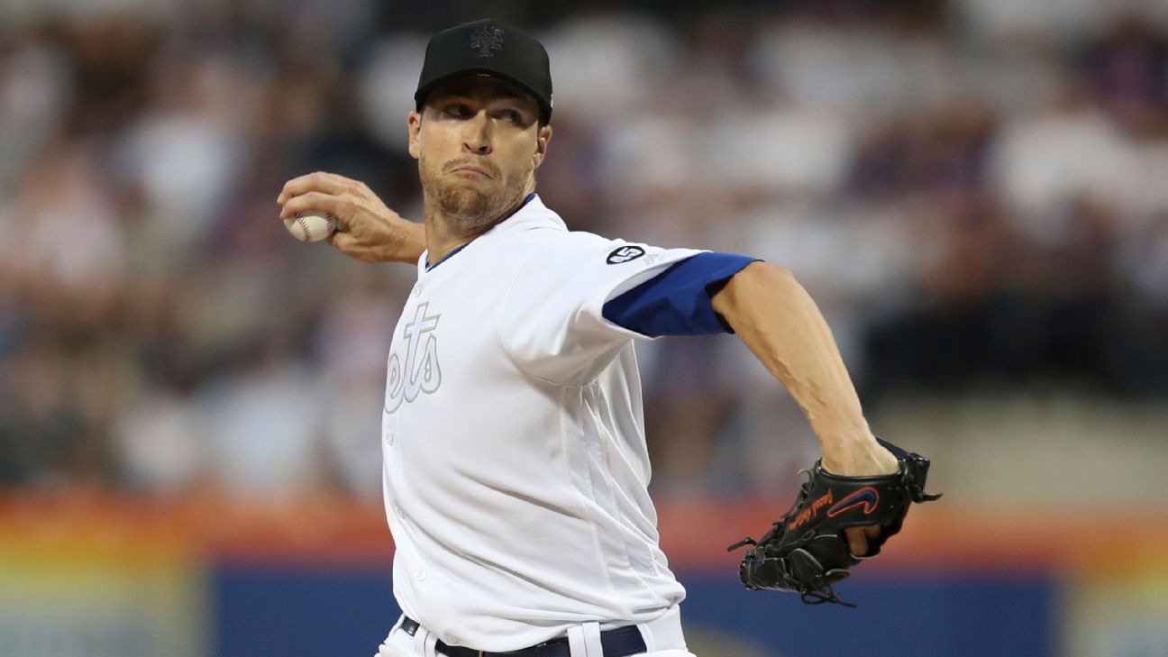 New York Mets pitcher Jacob deGrom ties MLB record with eight strikeouts at  start