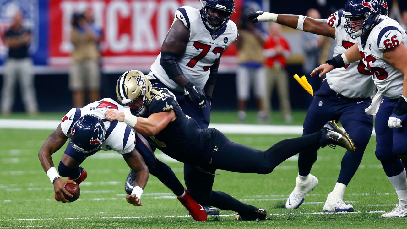 Texans' Deshaun Watson on pace to be sacked 68 times, hit 172 times