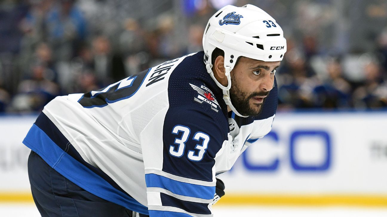 Dustin Byfuglien vs 2 Players from the Vegas Golden Knights on