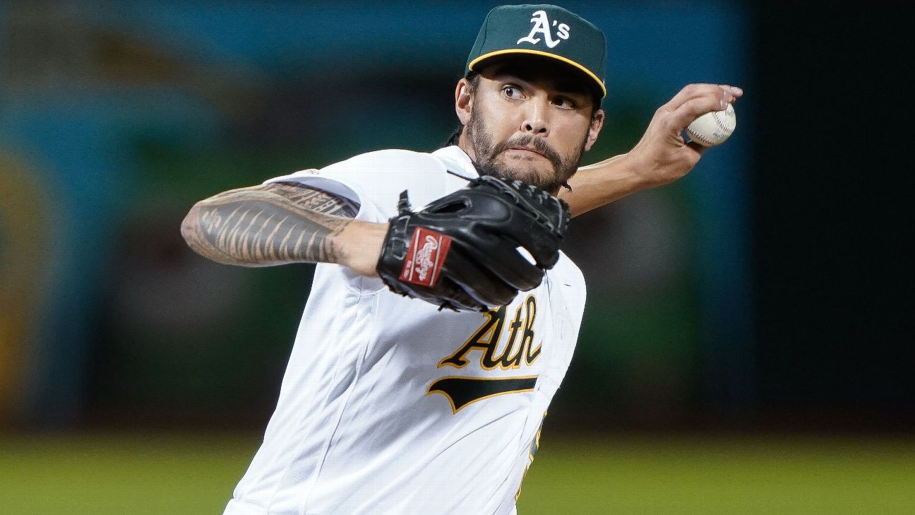 San Diego Padres acquire LHP Sean Manaea in trade with rebuilding Oakland  A's - ESPN