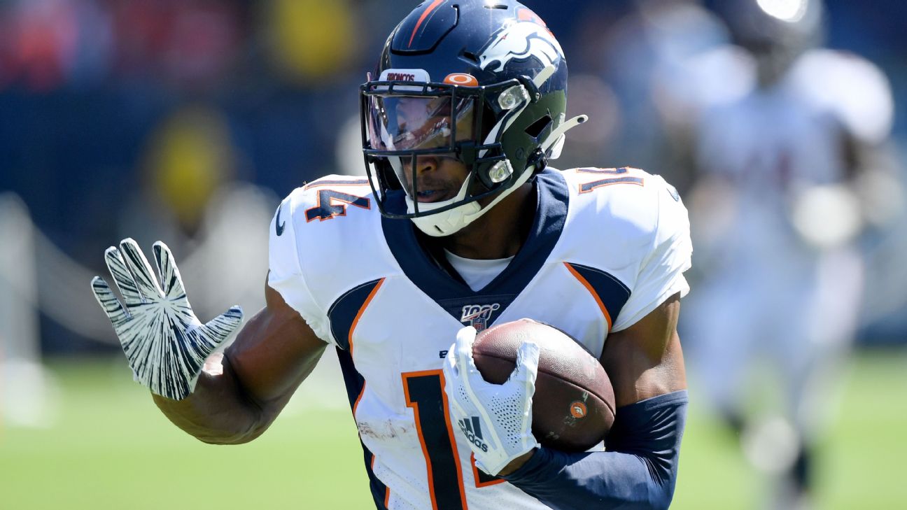 Broncos' Courtland Sutton is expected to miss Monday night's game with an  AC joint sprain 