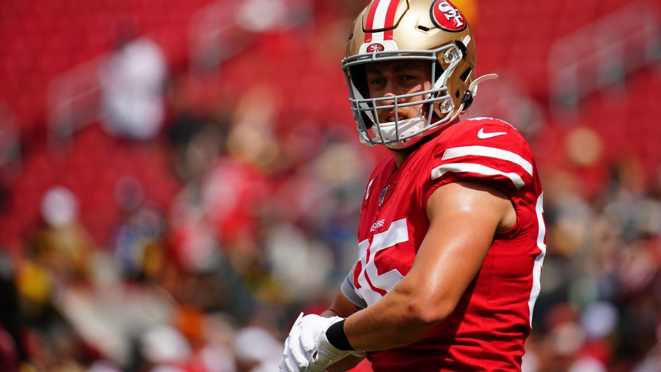 49ers inactives: George Kittle officially out