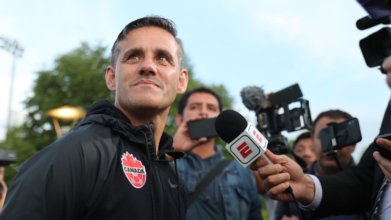Canada manager John Herdman looks on before a Gold Cup match. Canada manager John Herdman looks on before a Gold Cup match.