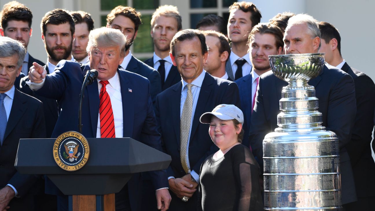 Stanley Cup champion Blues visit Trump at White House