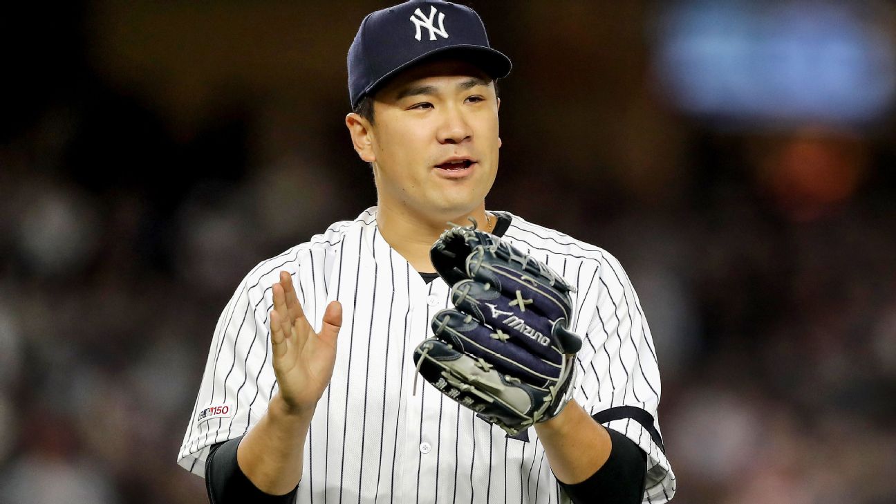 Yankees' Masahiro Tanaka hit in head with Giancarlo Stanton line