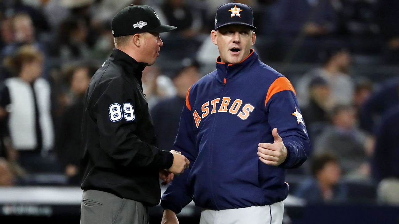 Astros' A.J. Hinch will pull team if NY Yankees fans throw stuff again