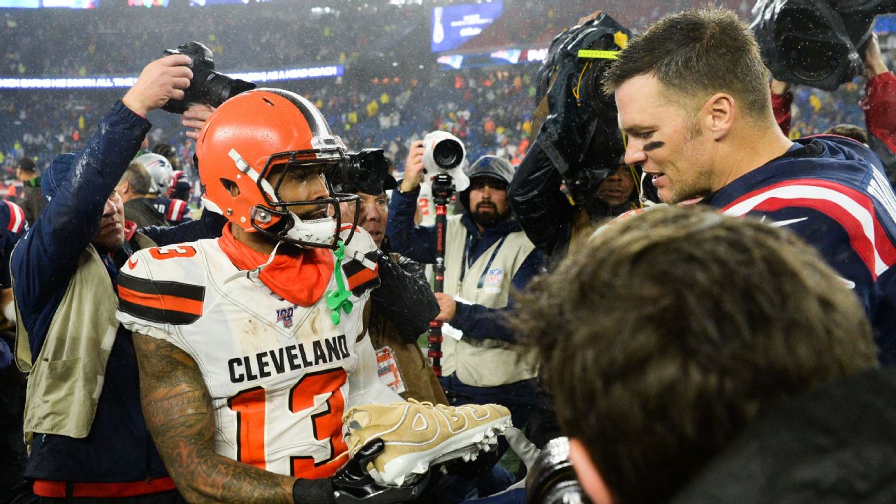 Tom Brady and his son waited for Odell Beckham Jr. after Sunday's