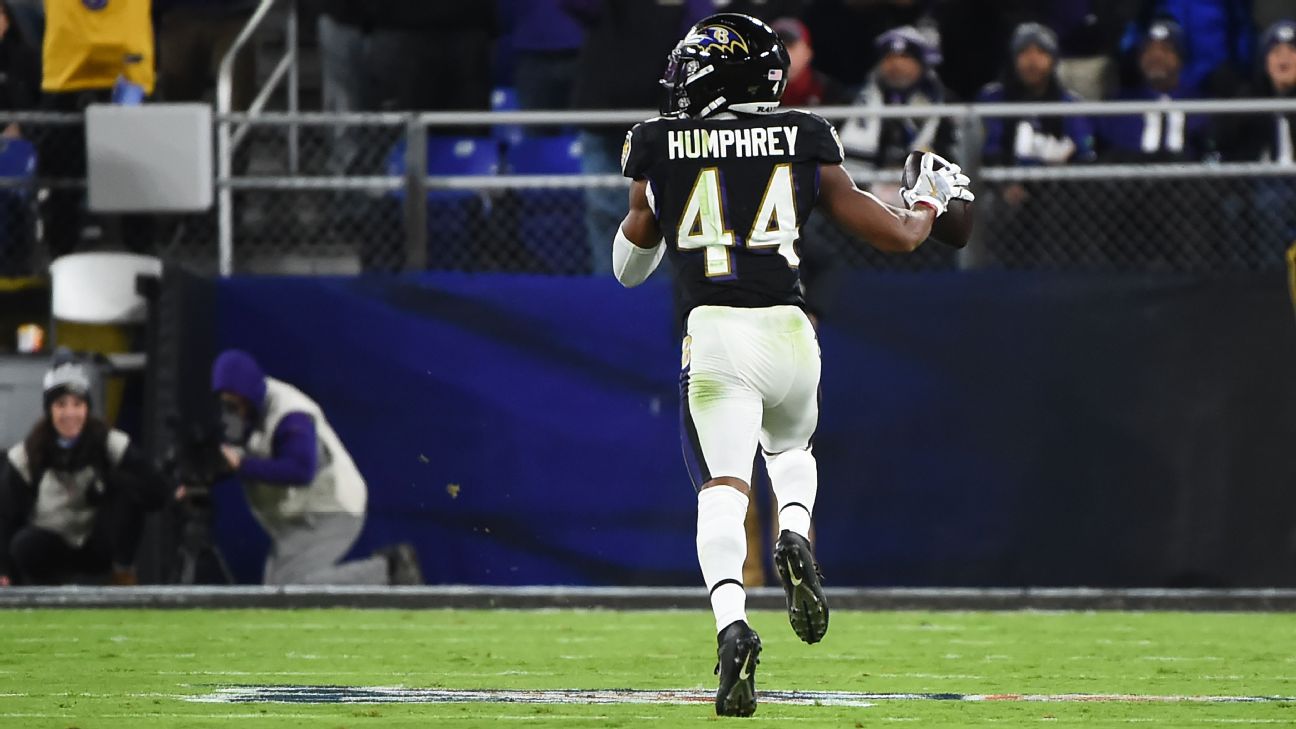 Watch: Marlon Humphrey makes Ravens history with fumble return TD