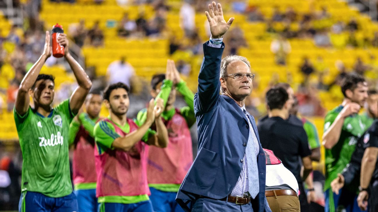 Brian Schmetzer has led the Seattle Sounders to three MLS Cups in four seasons. Brian Schmetzer has led the Seattle Sounders to three MLS Cups in four seasons.