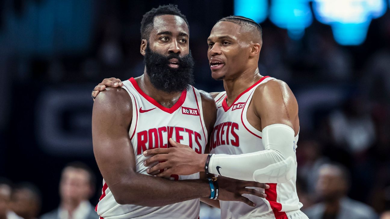 James Harden and Russell Westbrook on the Great Houston Rockets