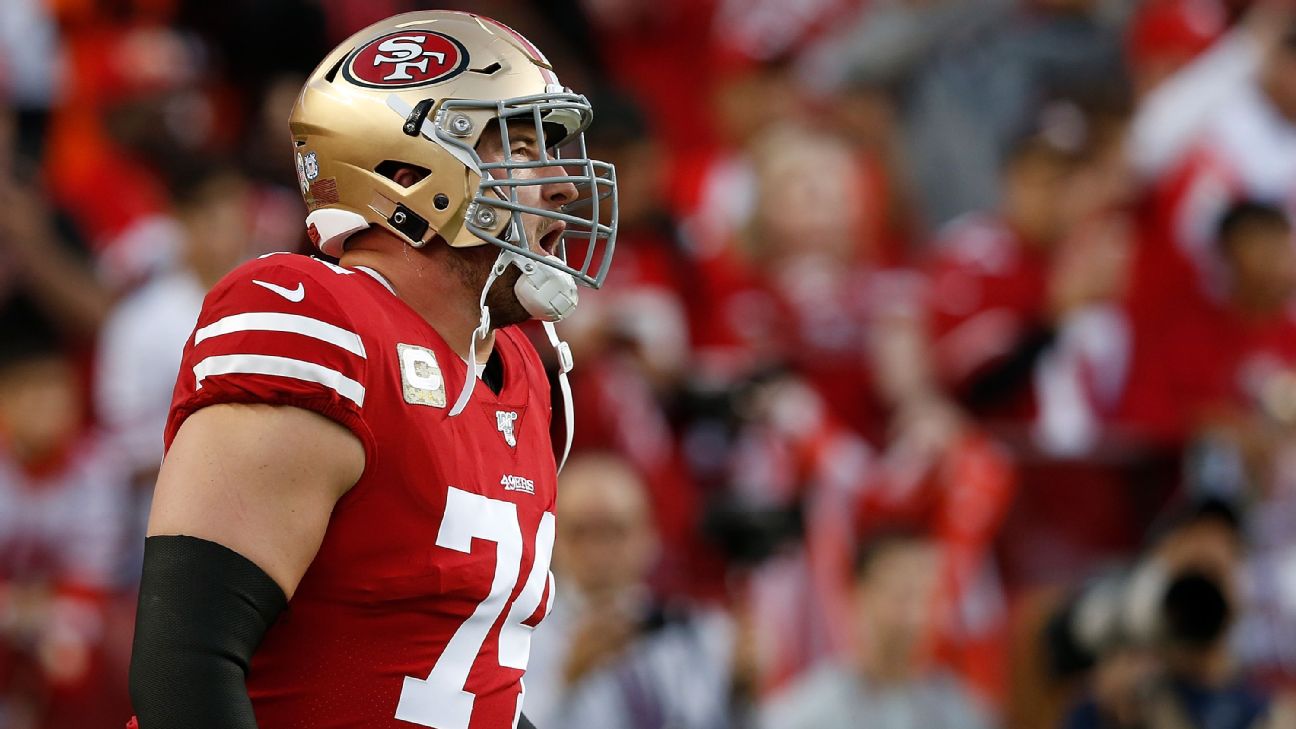 Joe Staley injury: 49ers OT returns to Super Bowl 2020 after hand injury -  DraftKings Network