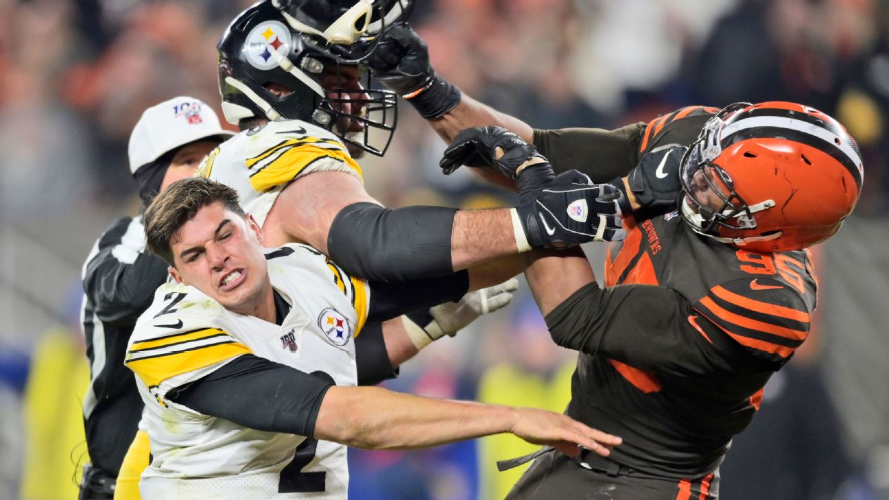 Shocking brawl mars Cleveland Browns' tense win over Pittsburgh Steelers, NFL