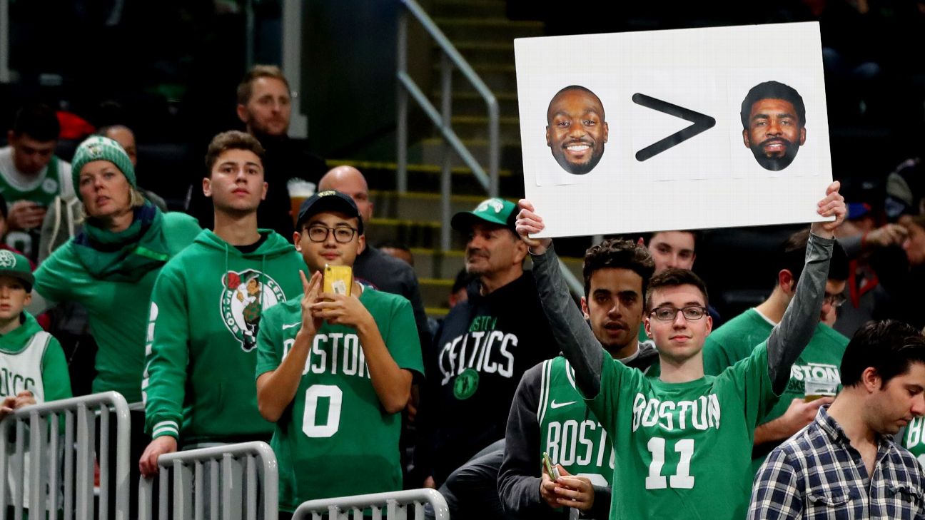 Boston Celtics fans wait outside TD Garden before game seven of