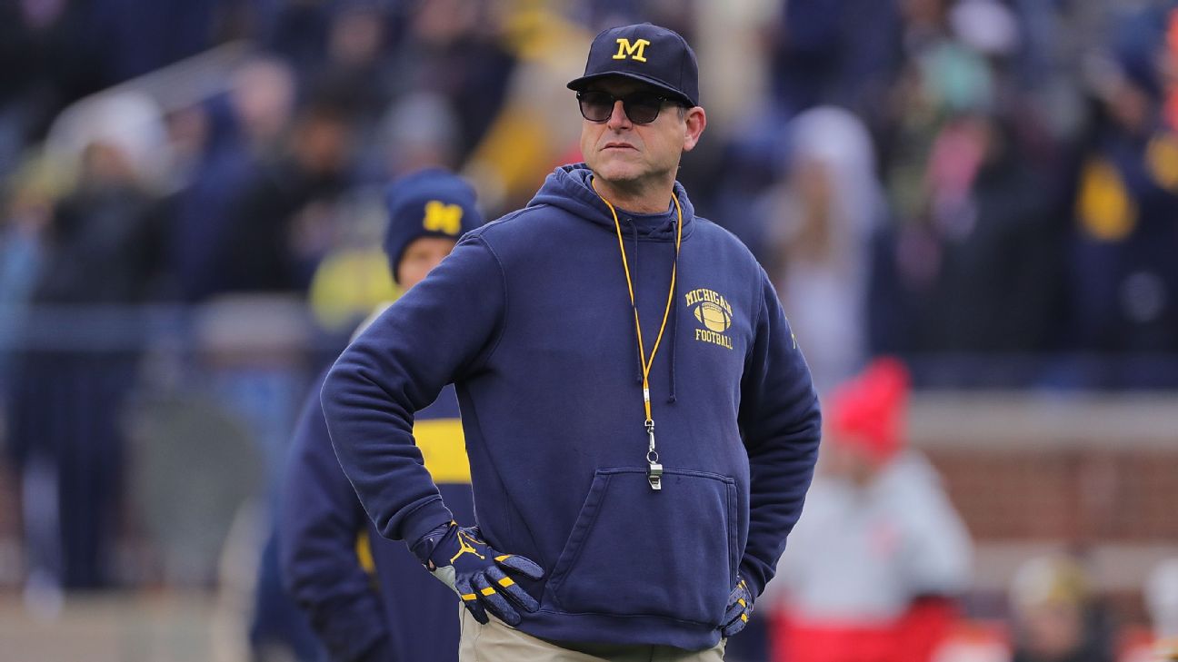 Big Ten bans Harbaugh from sideline amid probe