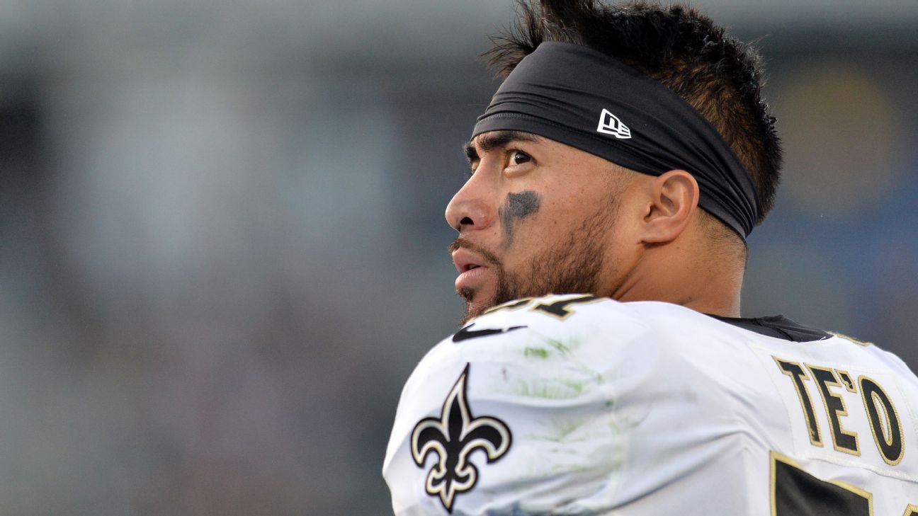 Now healthy, Saints LB Manti Te'o reunites with Los Angeles