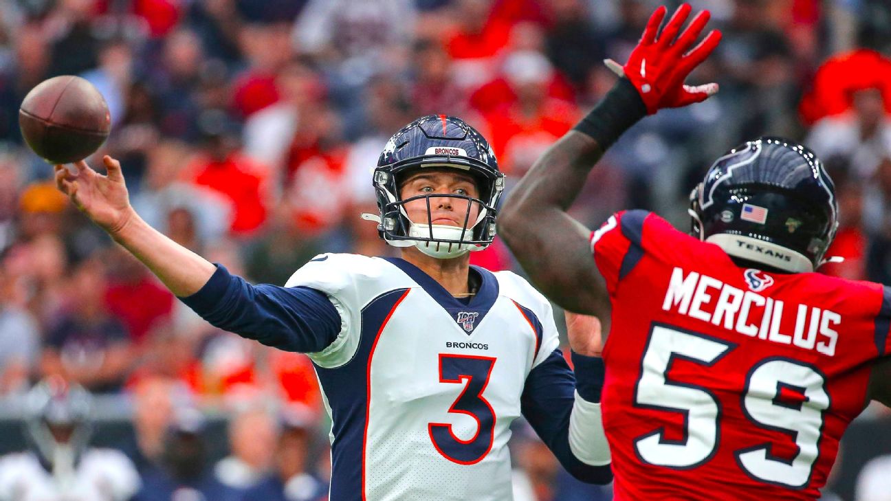 Lock throws 3 TDs in first half as Broncos beat Texans 38-24