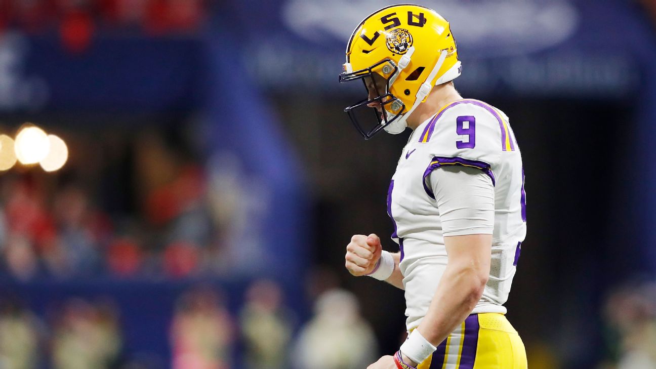 A look at LSU football QB Joe Burrow at the Heisman Trophy ceremony