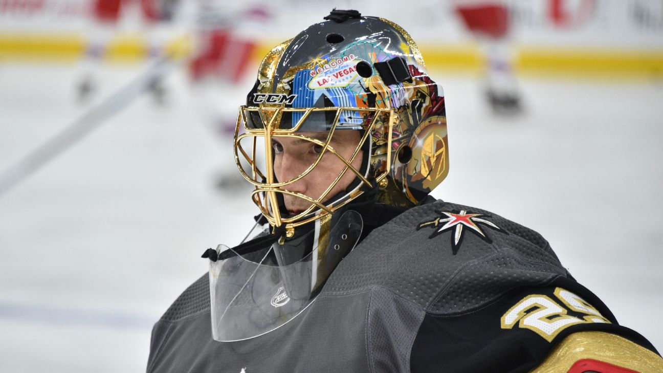 Golden Knights' Fleury adjusting to new goaltender equipment regulations -  Las Vegas Sun News