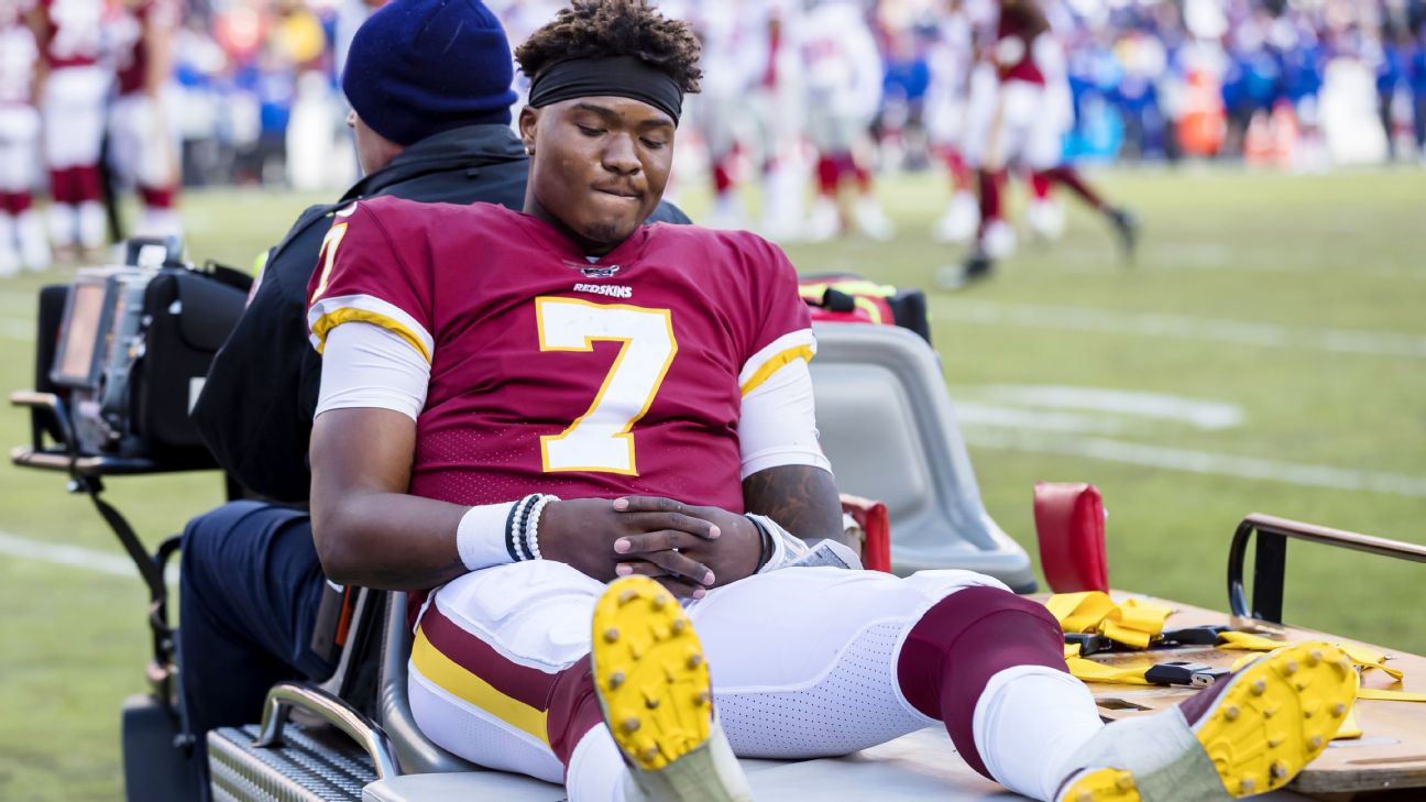 Redskins' Dwayne Haskins' season over with high ankle sprain - Sports  Illustrated