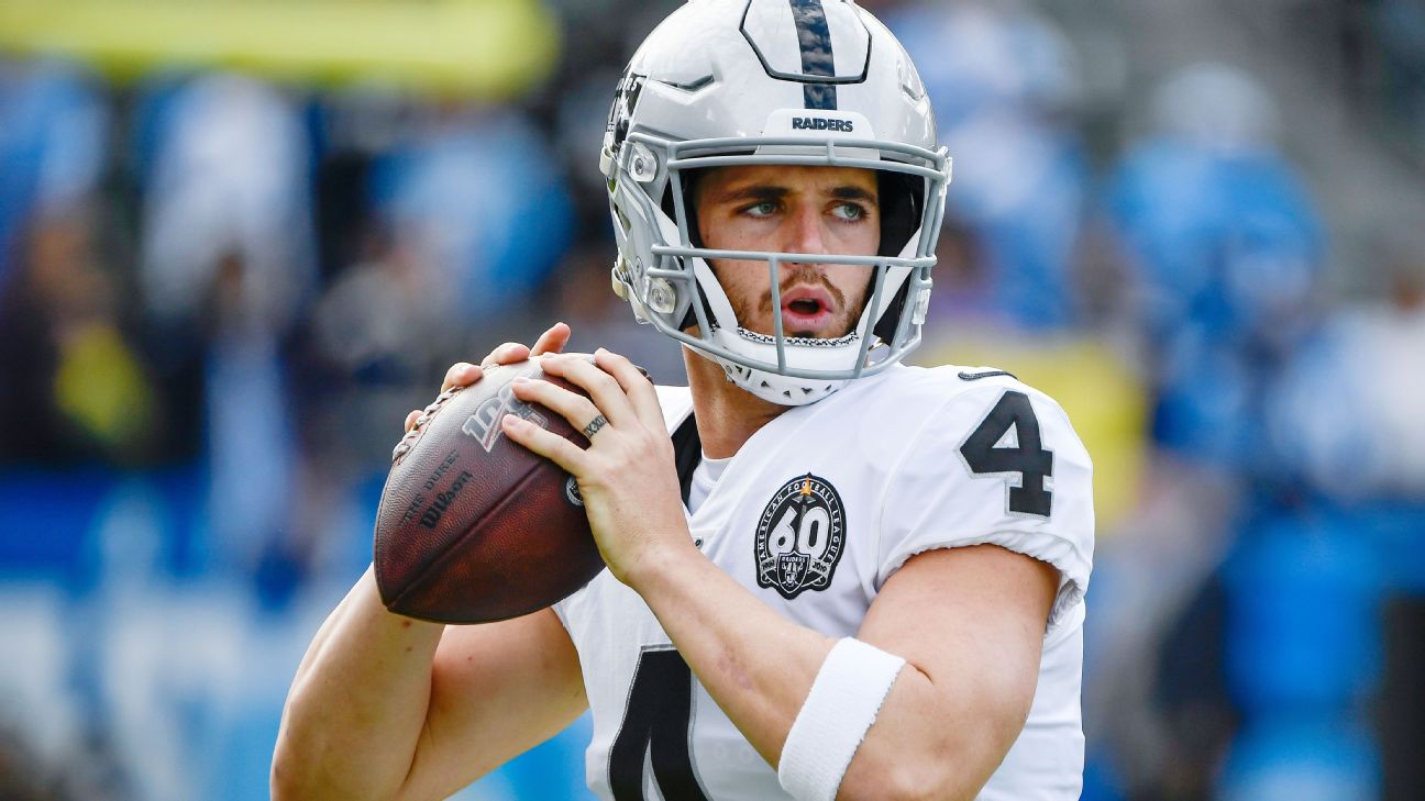 Raiders GM Mike Mayock gives tepid vote of confidence to QB Derek Carr