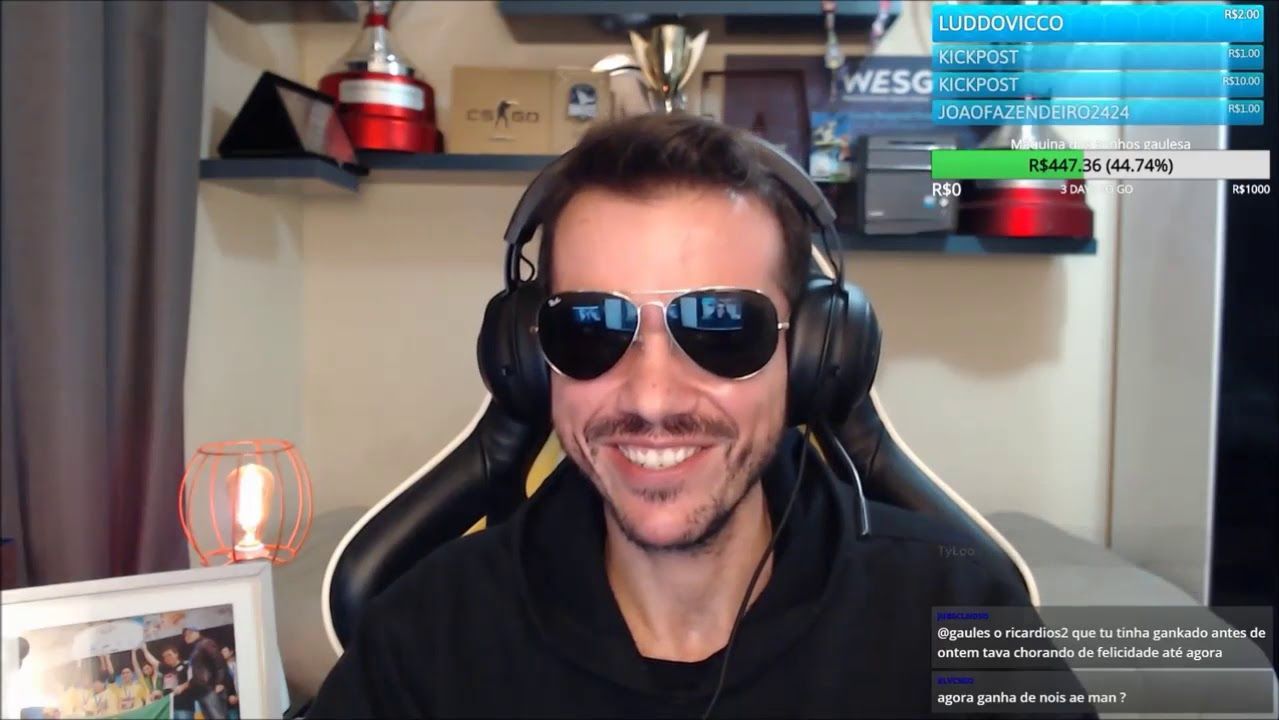 Coringa e Gaules estão entre os canais mais assistidos da Twitch