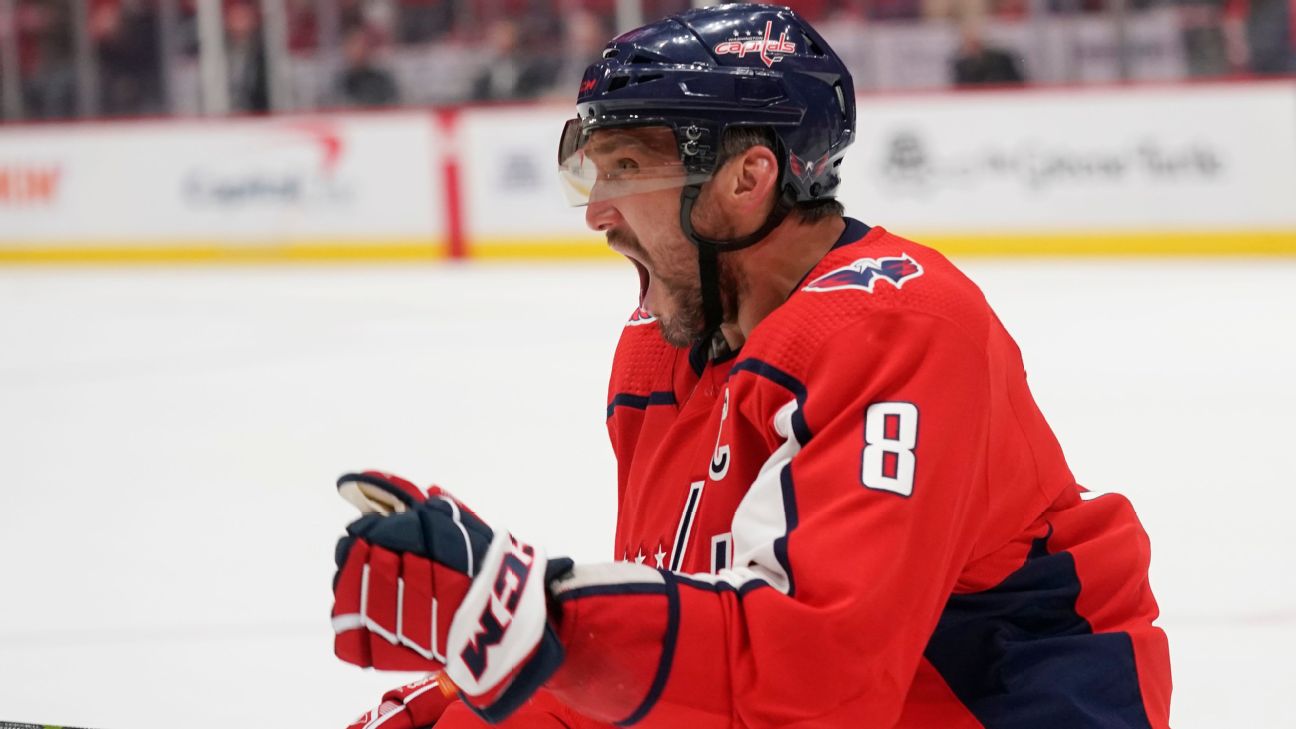 Capitals' Alex Ovechkin scores 700th career goal, becoming eighth