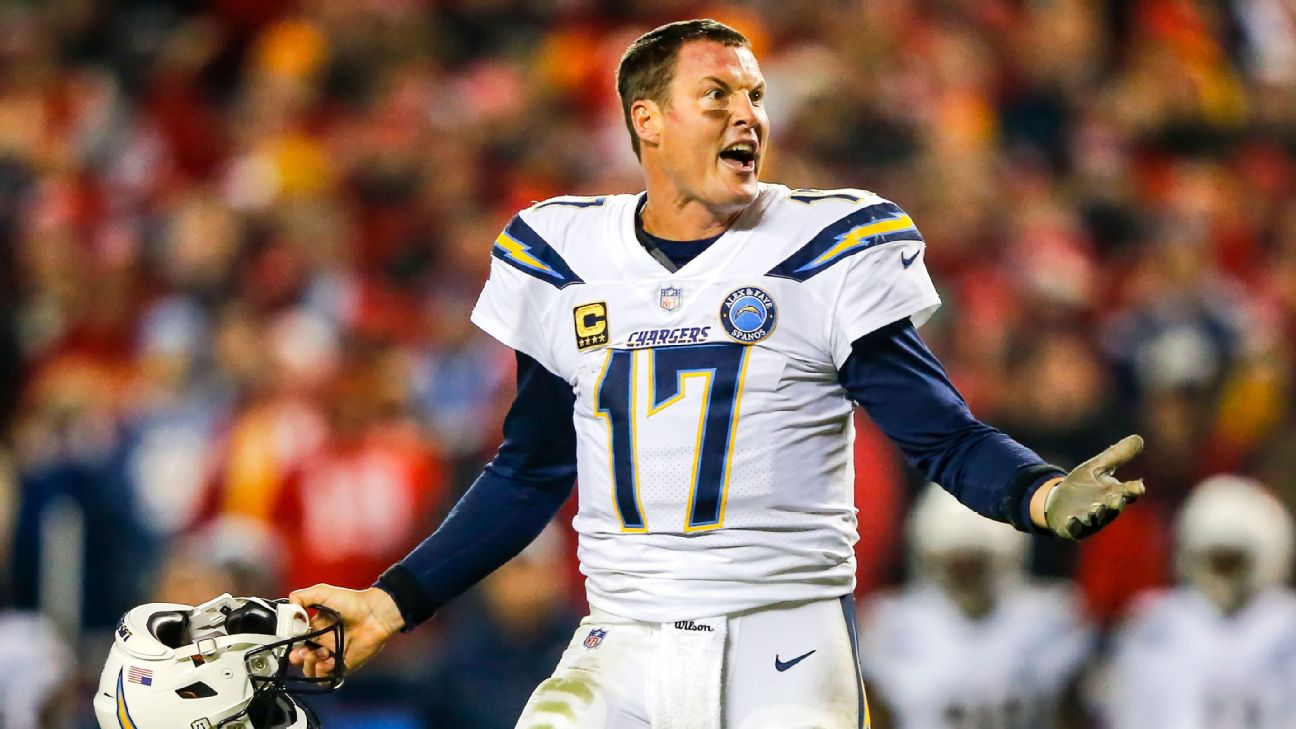 Philip Rivers From The Los Angeles Chargers In The Color Rush