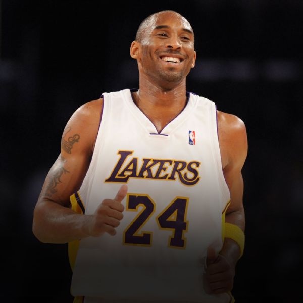 ESPN on X: Kobe Bryant's jerseys are illuminated in the rafters