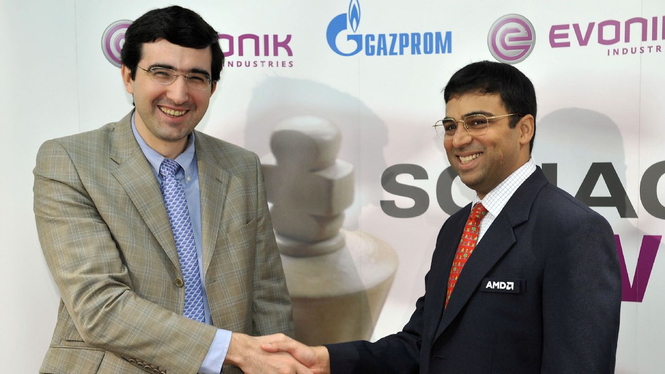 Defending World champion Viswanathan Anand, from India, contemplates his  next move during the eighth game of the Chess World Championship between  him and Russia's Vladimir Kramnik in the Art and Exhibition Hall