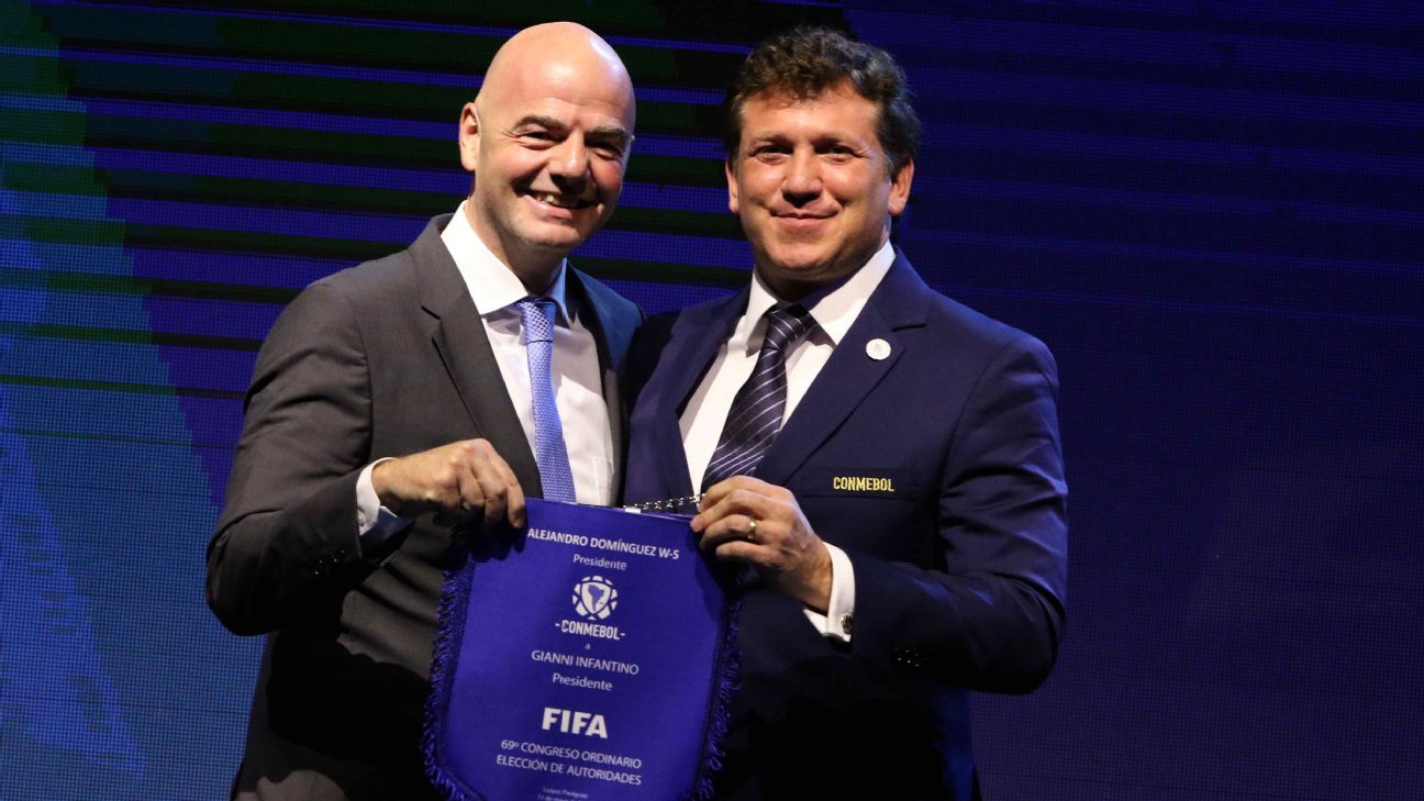 Para Alejandro Domínguez, FIFA "tiene la responsabilidad" de que el Mundial  2030 se dispute en Sudamérica - ESPN