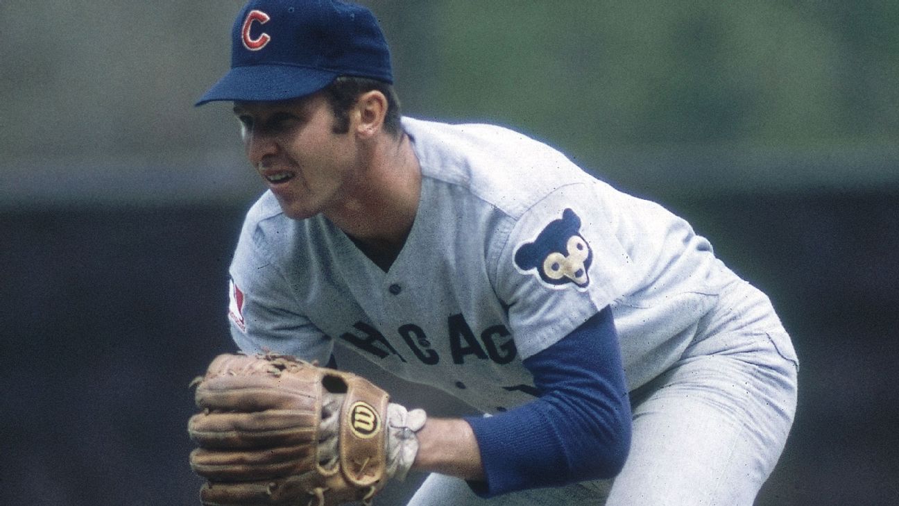 Second baseman Glenn Beckert of the Chicago Cubs at bat during a