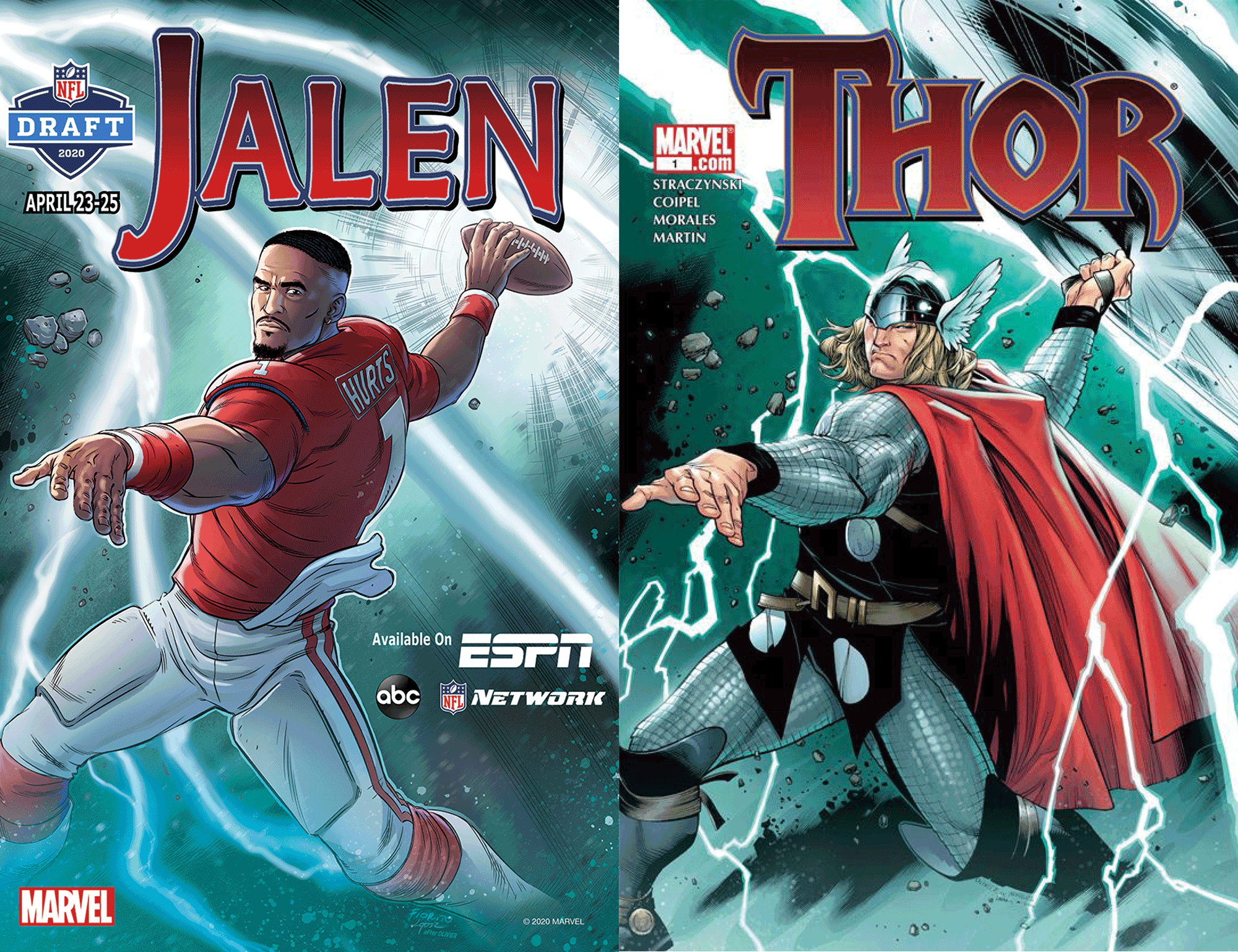 Marvel and ESPN Share Homage Covers Featuring NFL Draft Players