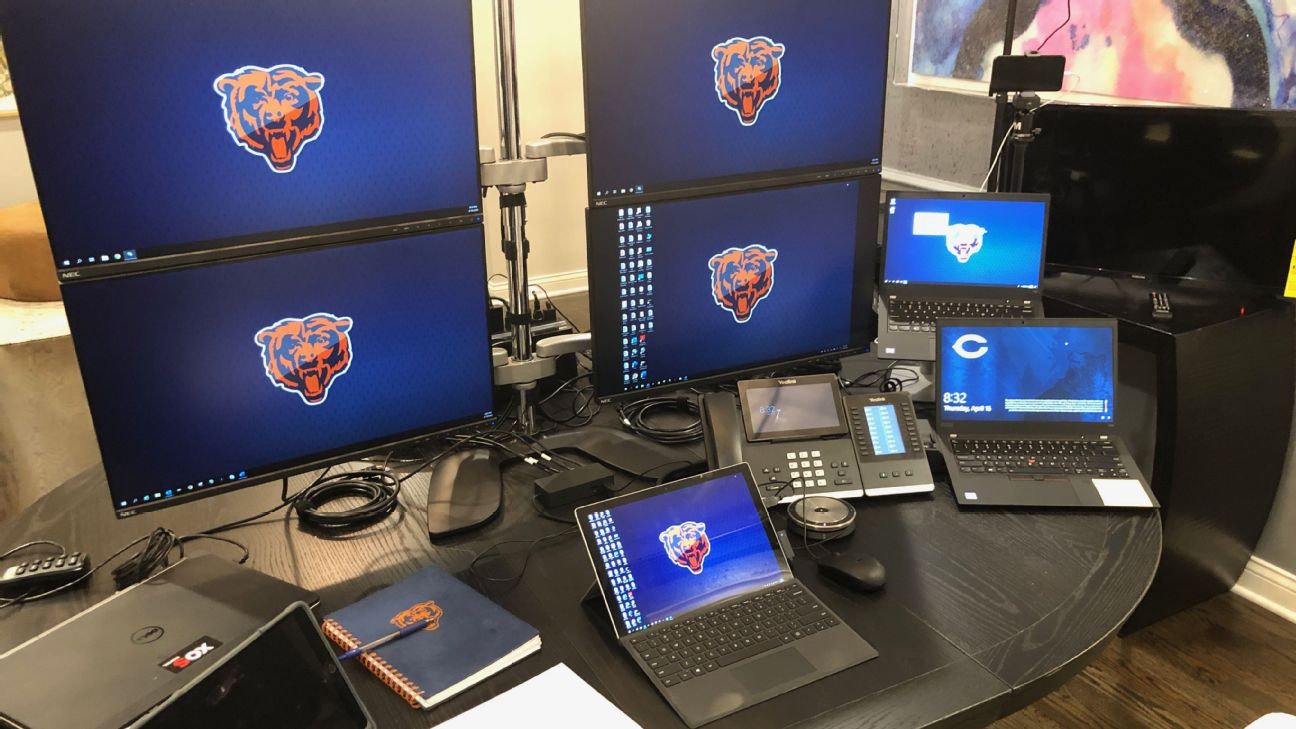 2020 NFL draft work-from-home setups with all the screens and phones - ESPN