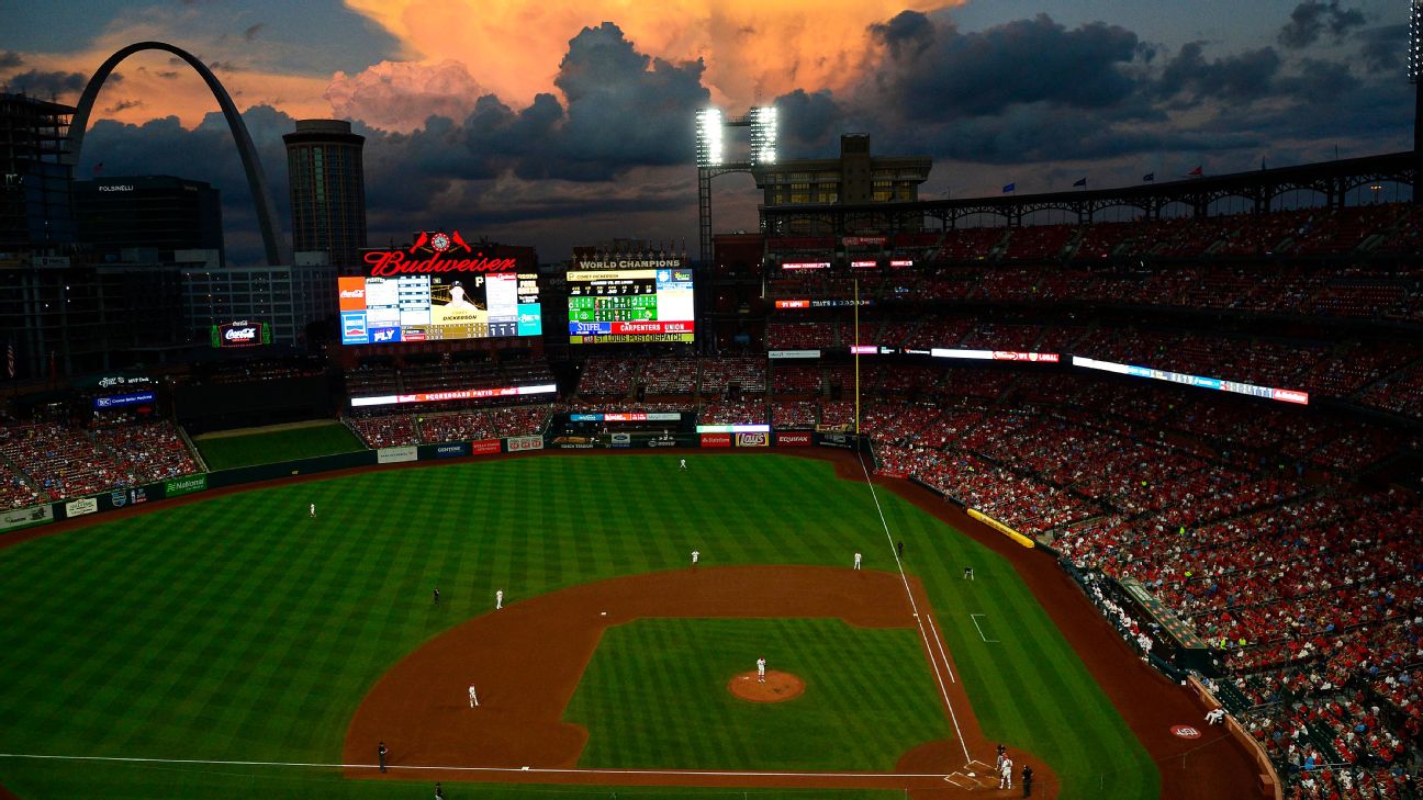 A concourse inside Busch Stadium, home of the St. Louis Cardinals