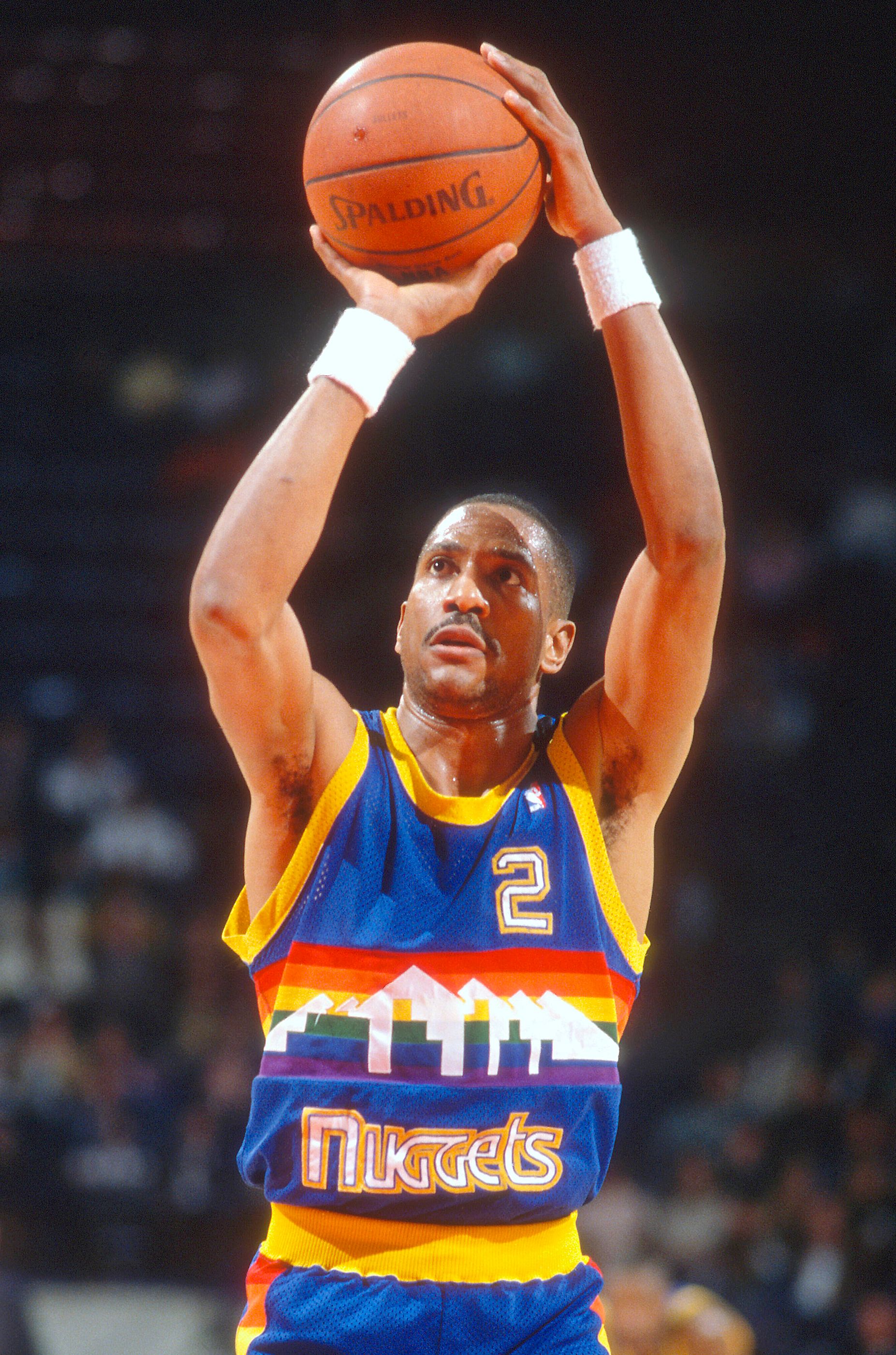 allen iverson denver nuggets rainbow jersey