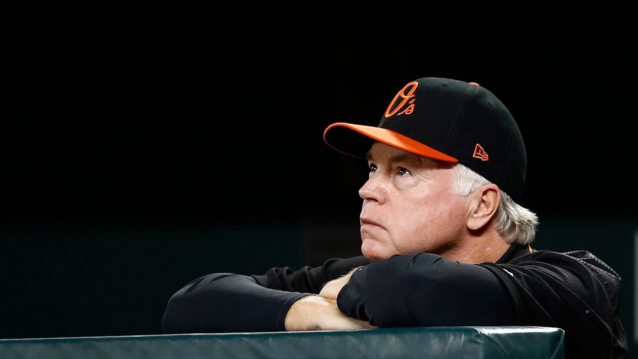 The rarely-seen smiling Buck Showalter. ❤️⚾️