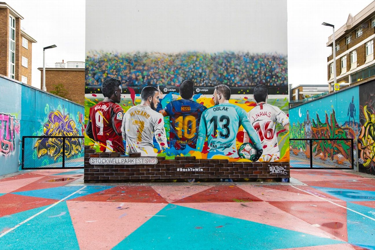 Messi in mural masterpieces: La Liga marks return with stunning ...