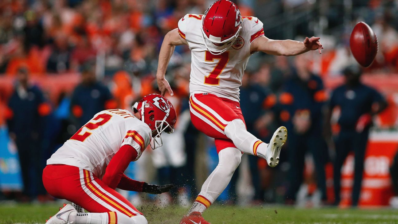 Kansas City Chiefs kicker Harrison Butker out against Tampa